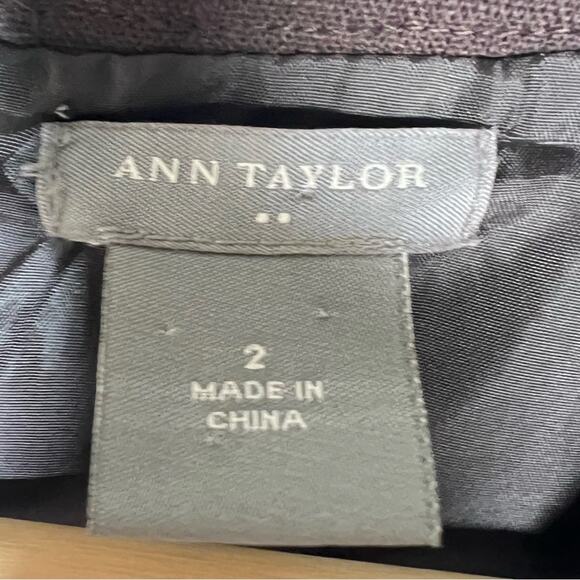 Ann Taylor Brown linen blend A line embroidered dress size 2 B121 - Picture 2 of 4